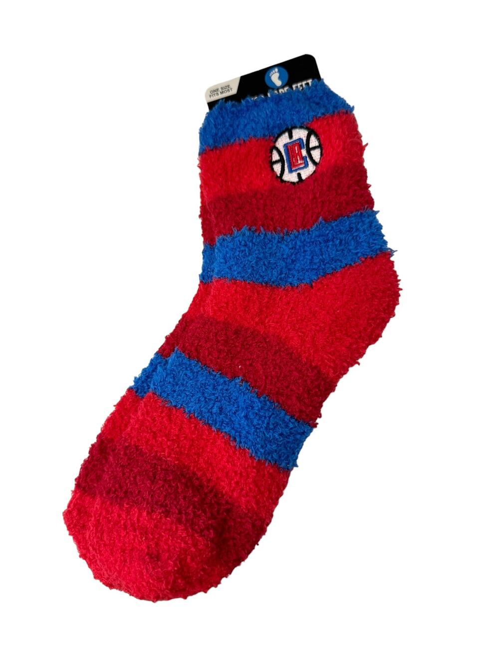 New For Bare Feet Los Angeles Clippers Rainbow Cozy Socks One Size